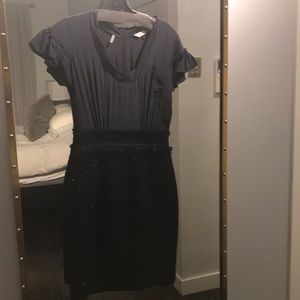 REBECCA TAYLOR SILK AND TWEED DRESS SIZE 0